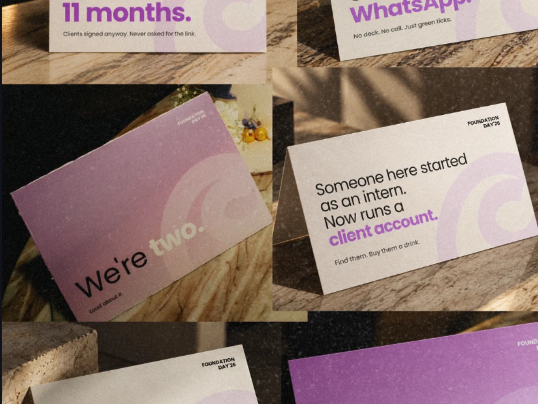 The placards on every table at AntBox Foundation Day 2026