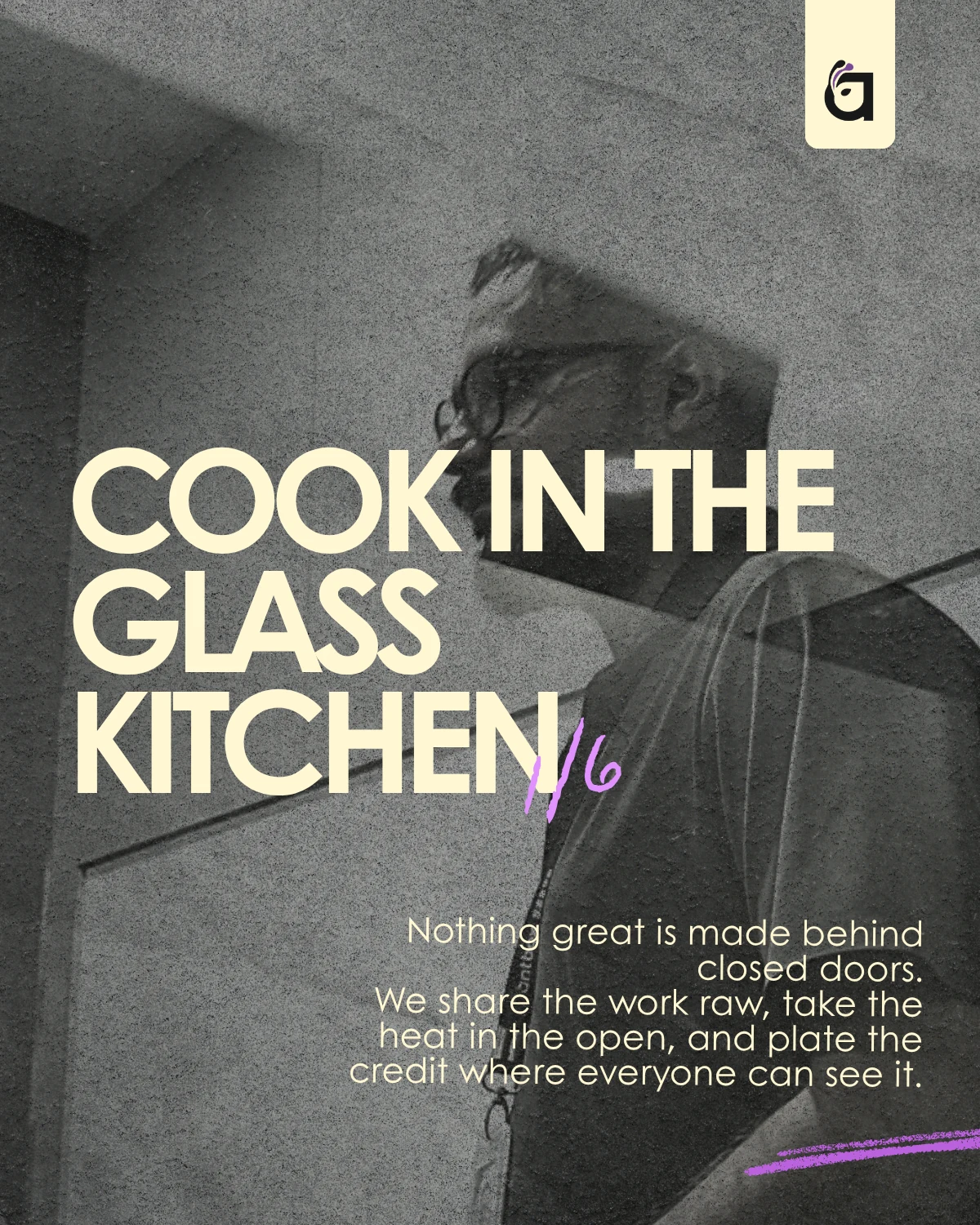 AntBox culture: Cook in the Glass Kitchen.
